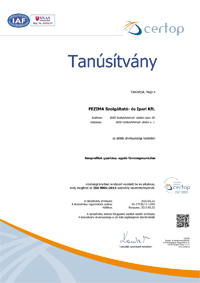 ISO 9001:2015 tanúsítvány